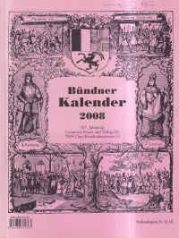 Bündner Kalender für das Jahr 2008, 167. Jahrgang (Umschlag)