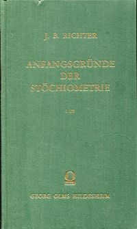 Richter, Anfangsgründe der Stöchiometrie oder Messkunst chemischer Elemente (Umschlag)