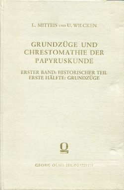 Mitteis, Grundzüge der Chrestomathie der Papyruskunde. (Einband)