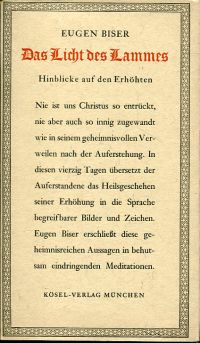 Biser, Das Licht des Lammes. (Umschlag)