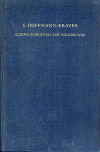 Hoffmann-Krayer, Kleine Schriften zur Volksskunde. (Umschlag)