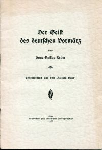 Keller, Der Geist des deutschen Vormärz. (Umschlag)