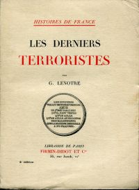 Lenotre, Les derniers terroristes. (Umschlag)