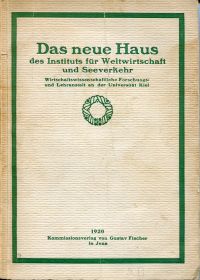 Harms, Das neue Haus des Instituts für Weltwirtschaft und Seeverkehr. (Umschlag)