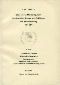 Jaeger, Die neueren Münzprägungen der deutschen Staaten... , Heft 7 (Umschlag)