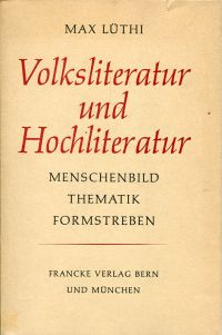Lüthi, Volksliteratur und Hochliteratur. (Umschlag)