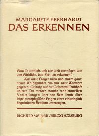 Eberhardt, Das Erkennen. (Umschlag)