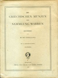 Regling, Die griechischen Münzen der Sammlung Warren. (Umschlag)