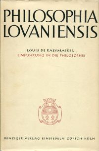 Raeymaeker, Einführung in die Philosophie. (Umschlag)