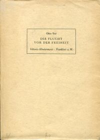 Veit, Die Flucht vor der Freiheit. (Umschlag)