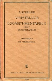 Schülke, Vierstellige Logarithmentafeln. (Umschlag)