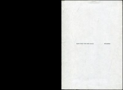 Goltz, Rückweg. (Umschlag)