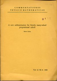 Ilkka, A new arithmetization for finitely many-valued propositional calculi. (Umschlag)