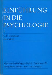 Graumann, Einführung in die Psychologie, Band 1: (Umschlag)