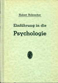 Rohracher, Einführung in die Psychologie. (Umschlag)
