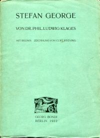 Klages, Stefan George. (Umschlag)