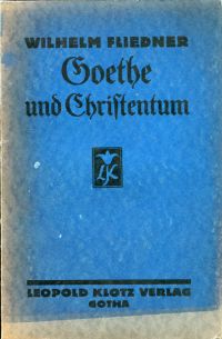 Fliedner, Goethe und Christentum. (Umschlag)