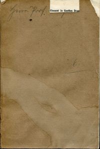 Schifferdecker, Das mimische Element in Goethes Dramen. (Umschlag)