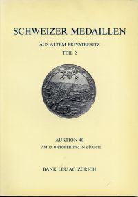 Schweizer Medaillen aus altem Privatbesitz. (Umschlag)