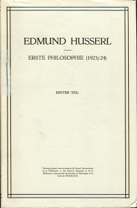 Husserl, Erste Philosophie (1923/24). (Umschlag)