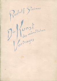Steiner, Die Kunst des mündlichen Vortrages. (Umschlag)
