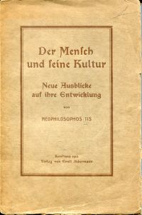 Neophilosophos Tis: Der Mensch und seine Kultur. (Umschlag)