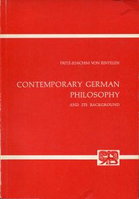 Rintelen, Contemporary German philosophy and its background. (Umschlag)
