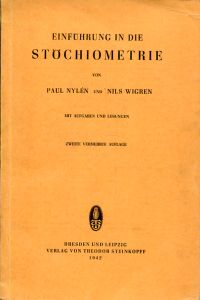 Nylén, Einführung in die Stöchiometrie. (Umschlag)