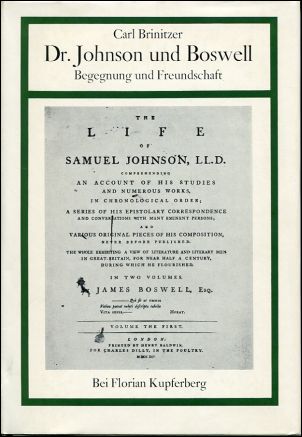 Brinitzer, Dr. Johnson und Boswell. (Schutzumschlag)