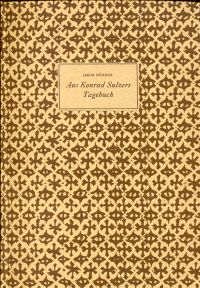 Bührer, Aus Konrad Sulzers Tagebuch. (Umschlag)