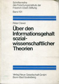 Clever, Ueber den Informationsgehalt sozialwissenschaftlicher Theorien. (Umschlag)