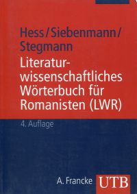 Hess, Literaturwissenschaftliches Wörterbuch für Romanisten. (Umschlag)