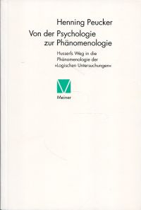 Peucker, Von der Psychologie zur Phänomenologie. (Umschlag)