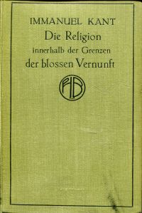 Kant, Die Religion innerhalb der Grenzen der blossen Vernunft. (Umschlag)
