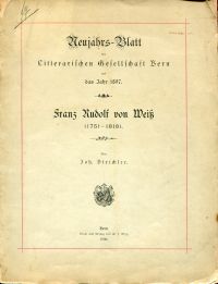 Strickler, Franz Rudolf von Weiß. (Umschlag)