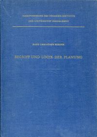 Rieger, Begriff und Logik der Planung. (Umschlag)