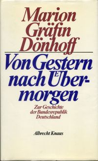 Dönhoff, Von Gestern nach Übermorgen. (Umschlag)