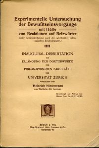 Hintermann, Experimentelle Untersuchung (Umschlag)
