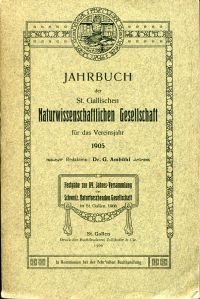 St. Gallische Naturwissenschaftliche Gesellschaft: Jahrbuch für das Jahr 1905. (Umschlag)