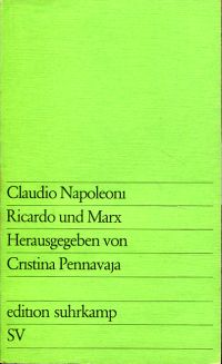 Napoleoni, Ricardo und Marx. (Umschlag)
