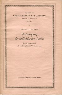 Grassi, Verteidigung des individuellen Lebens. (Umschlag)