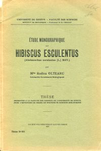 Olteanu, Etude monographique sur Hibiscus esculentus (Abelmoschus esculentus (L. (Umschlag)