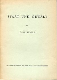 Ricoeur, Staat und Gewalt. (Umschlag)