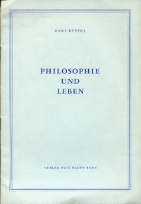 Ryffel, Philosophie und Leben. (Umschlag)