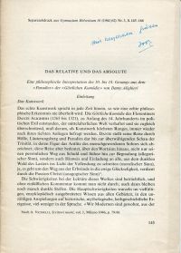 Baumer, Das Relative und das Absolute. (Umschlag)
