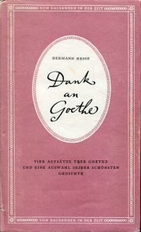Hesse, Dank an Goethe. (Umschlag)