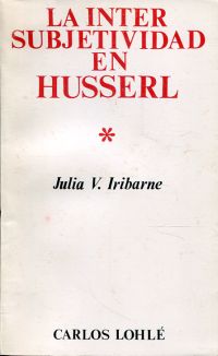 Iribarne, La intersubjetividad en Husserl. (Umschlag)