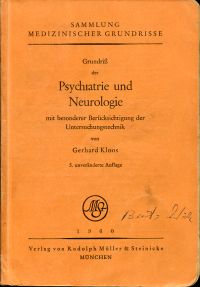 Kloos, Grundriss der Psychiatrie und Neurologie. (Umschlag)