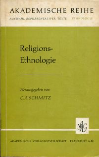 Schmitz, Religionsethnologie. (Umschlag)