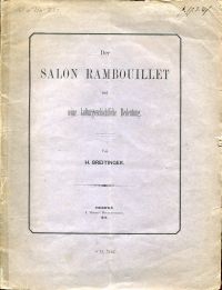 Breitinger, Der Salon Rambouillet und seine kulturgeschichtliche Bedeutung. (Umschlag)